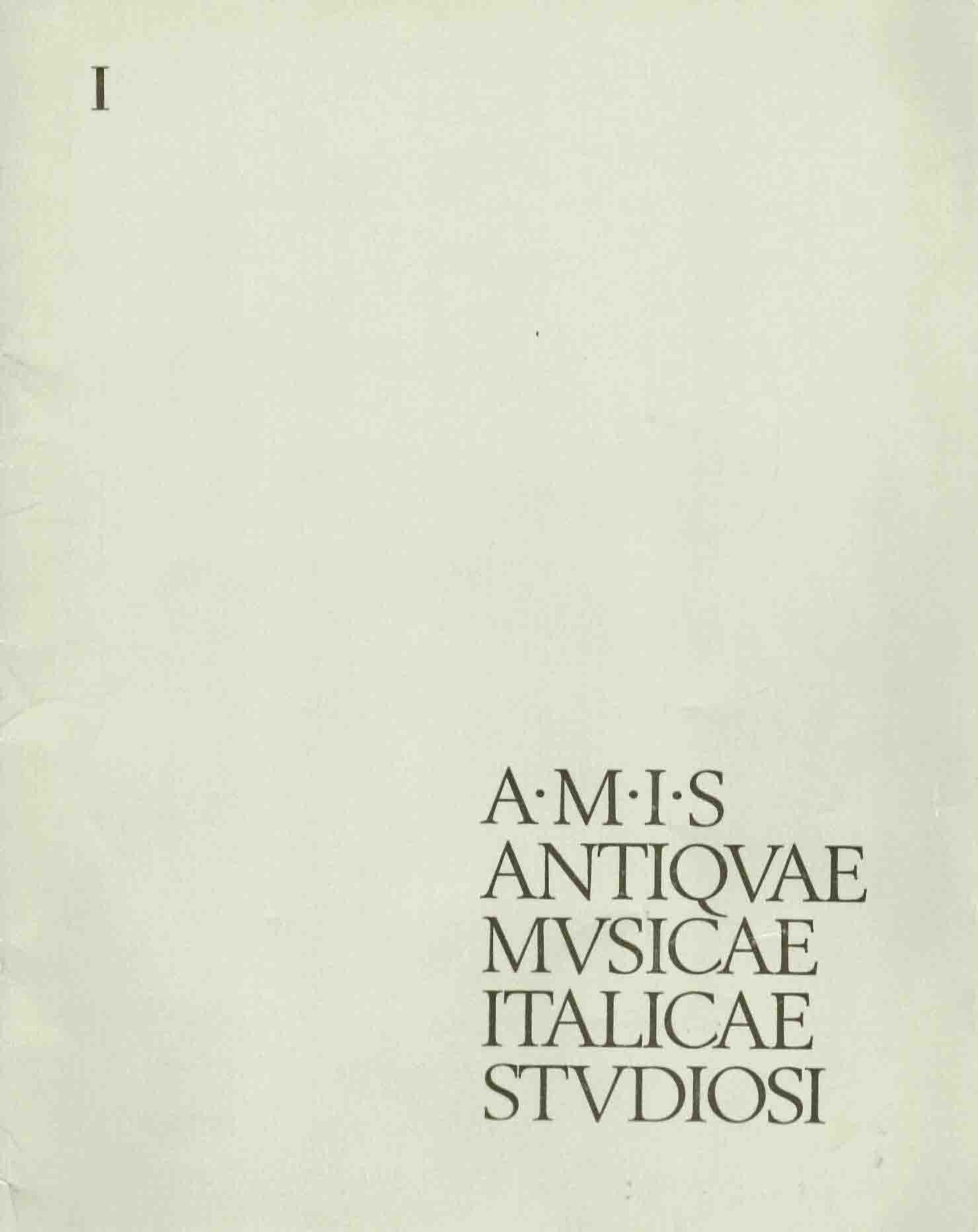 AMIS. Antiquae Musicae Italicae Studiosi. Bollettino dell